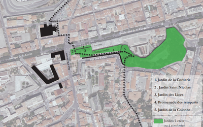 Proposition de cheminement ville - jardin